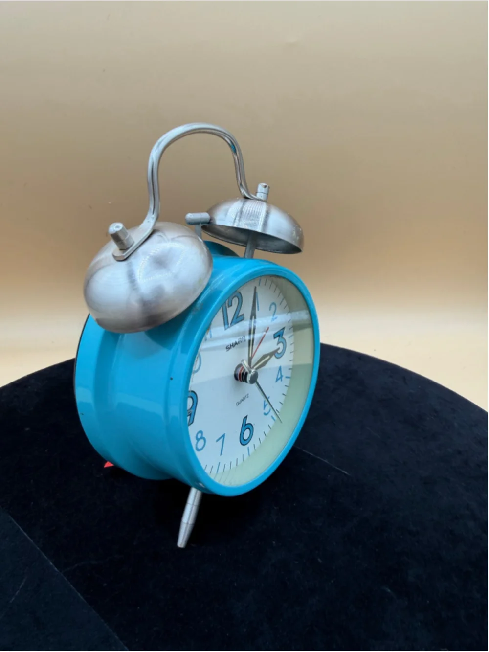 Sharp Analog Quartz Alarm Clock One Size Blue and Silver